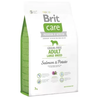   Brit Care Grain-Free Adult Large Breed Salmon & Potato 12kg-hipoallergén, gabonamentes kutyatáp (25kg feletti kutyáknak)