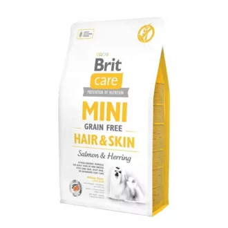   Brit Care Mini Grain-Free Hair & Skin Salmon & Herring 2kg - hipoallergén, gabonamentes kutyatáp,érzékeny bőrre, szőrre
