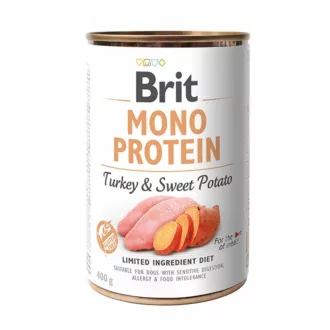   Brit Mono Protein Turkey & Sweet Potato konzerv 400g - gabonamentes, pulyka és édesburgonya konzerv kutyáknak