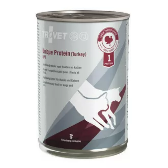   Trovet Unique Protein Turkey (UPT) - Egyféle fehérjéből álló konzerv pulykahússal kutyáknak és macskáknak 400g