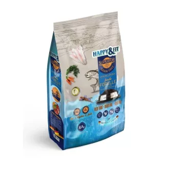   Happy&Fit Superior Hipoallergén kutyatáp - Pisztráng, halolajjal és glükozaminnal 2,5kg