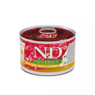   N&D Quinoa Skin & Coat Dog Quail Mini Adult 140g - kutya konzerv fürj, quinoa
